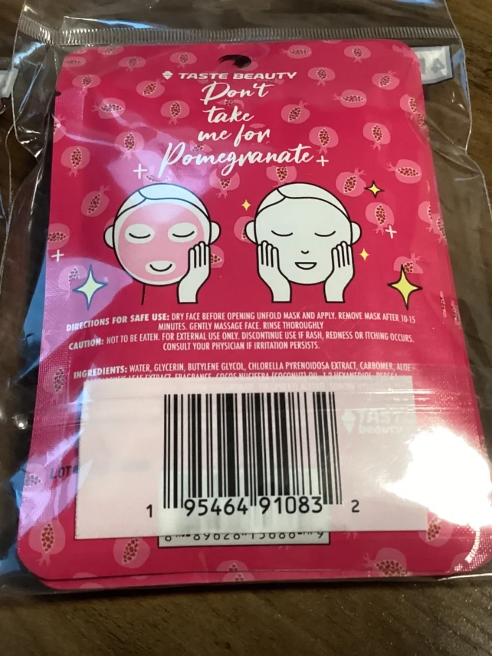Taste Beauty Revitalizing Pomegranate with Aloe Single Face Mask Bundle